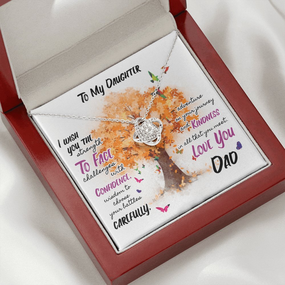 To My Daughter - Wish You Strength - Love Knot Necklace - Celeste Jewel