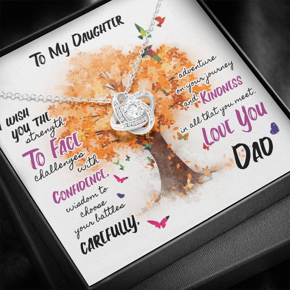 To My Daughter - Wish You Strength - Love Knot Necklace - Celeste Jewel