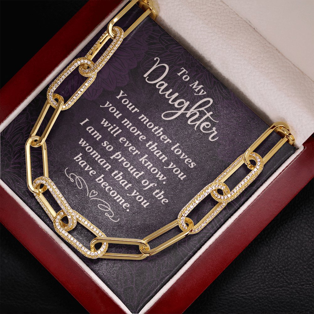 To My Daughter - Your Mother Loves You - Forever Linked Necklace - Celeste Jewel