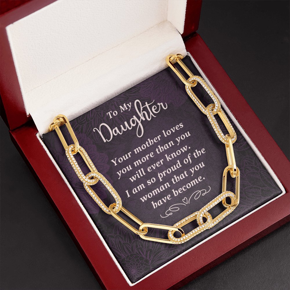To My Daughter - Your Mother Loves You - Forever Linked Necklace - Celeste Jewel