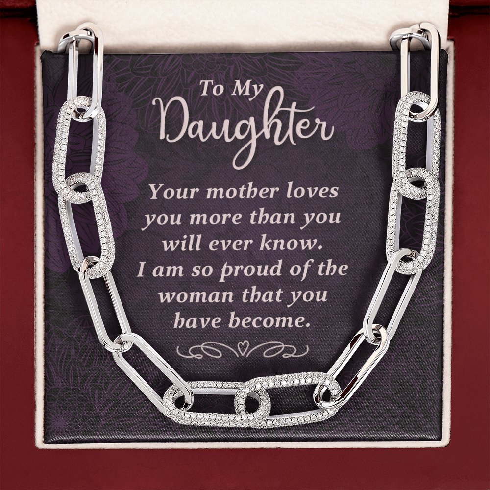To My Daughter - Your Mother Loves You - Forever Linked Necklace - Celeste Jewel