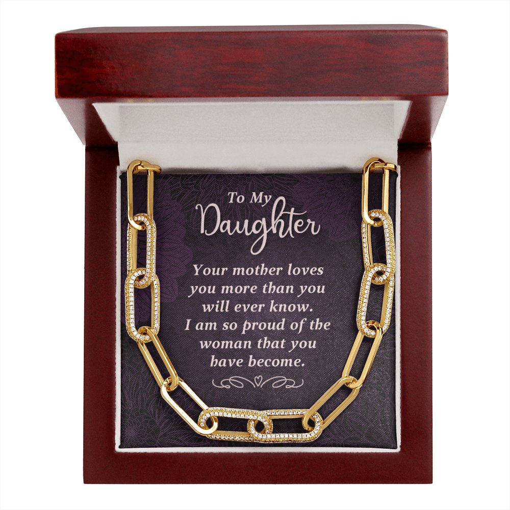 To My Daughter - Your Mother Loves You - Forever Linked Necklace - Celeste Jewel