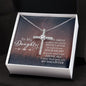 To My Daughter - Your Smile - Cubic Zirconia Cross Necklace - Celeste Jewel