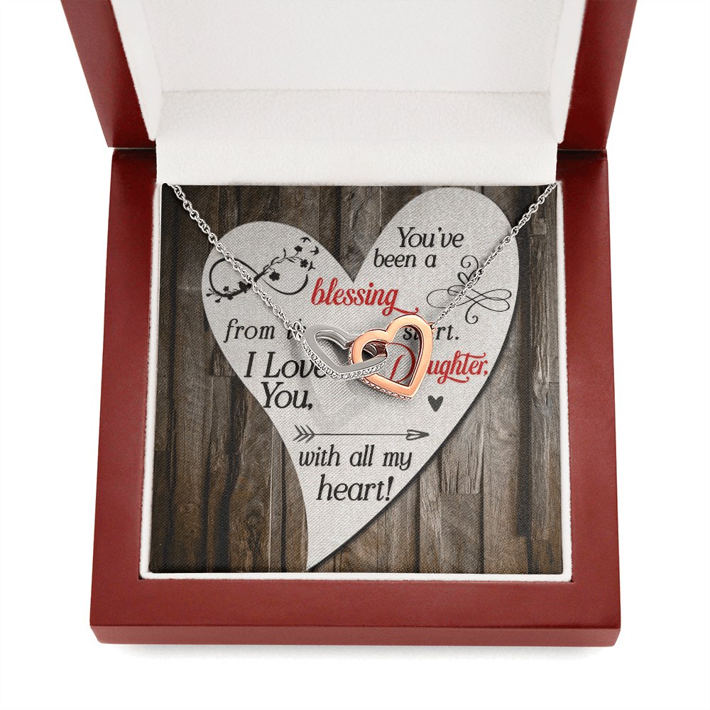 To My Daughter - You've Been A Blessing - Interlocking Hearts Necklace - Celeste Jewel