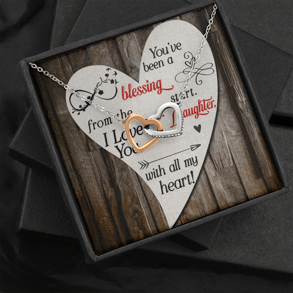 To My Daughter - You've Been A Blessing - Interlocking Hearts Necklace - Celeste Jewel