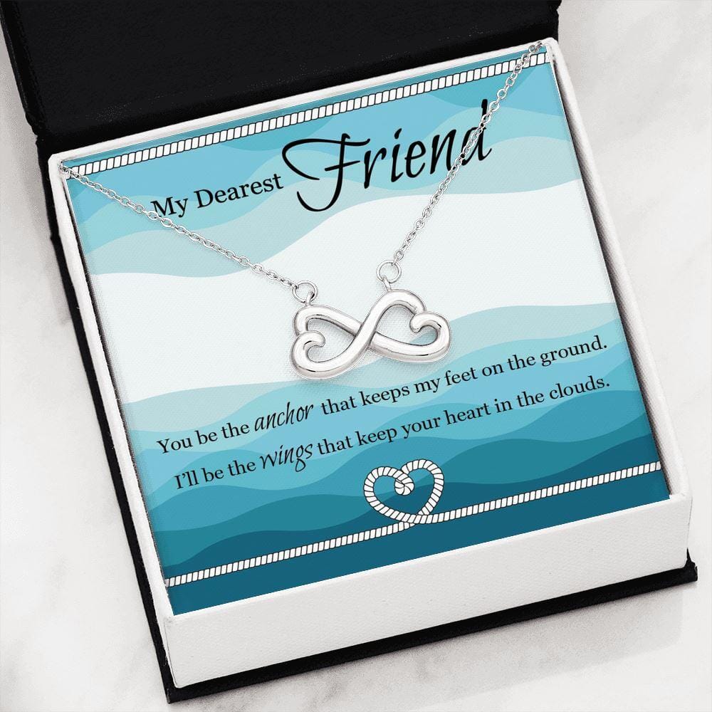 To My Dearest Friend - I'll Be The Wings - Infinity Necklace - Celeste Jewel