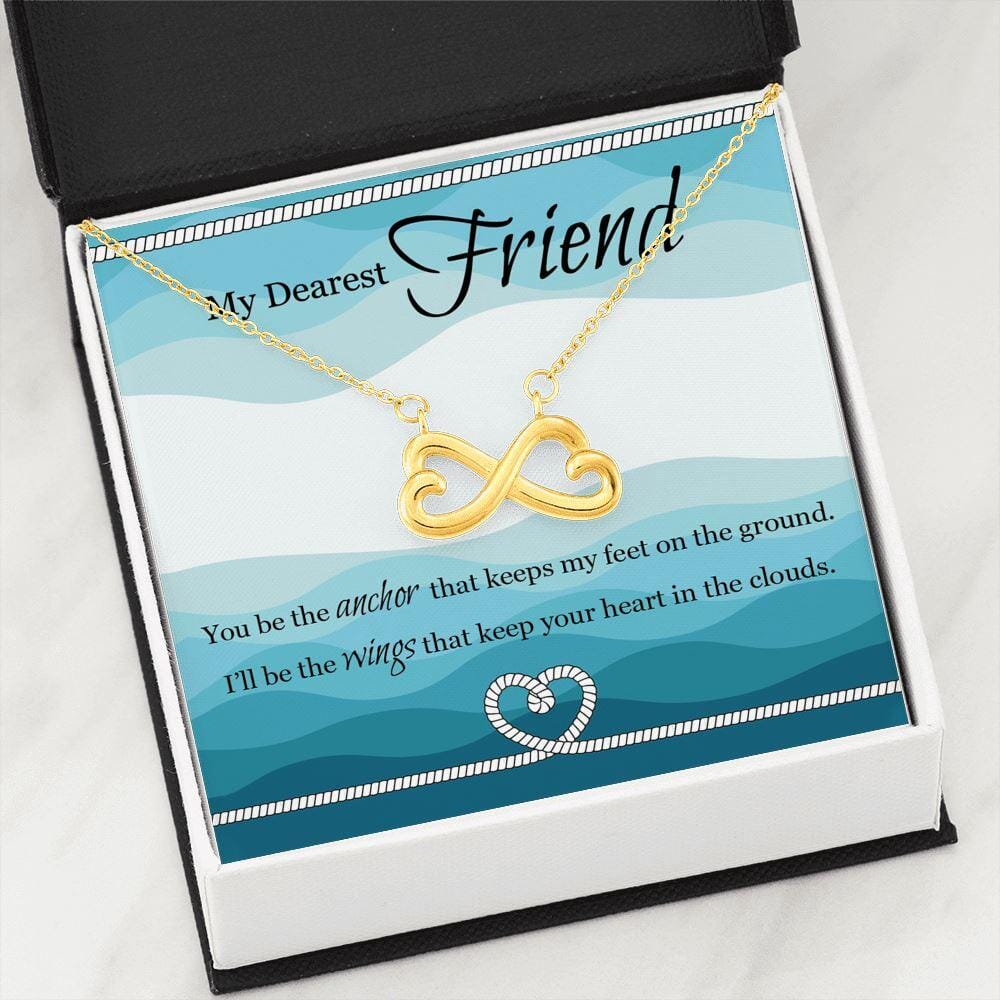 To My Dearest Friend - I'll Be The Wings - Infinity Necklace - Celeste Jewel