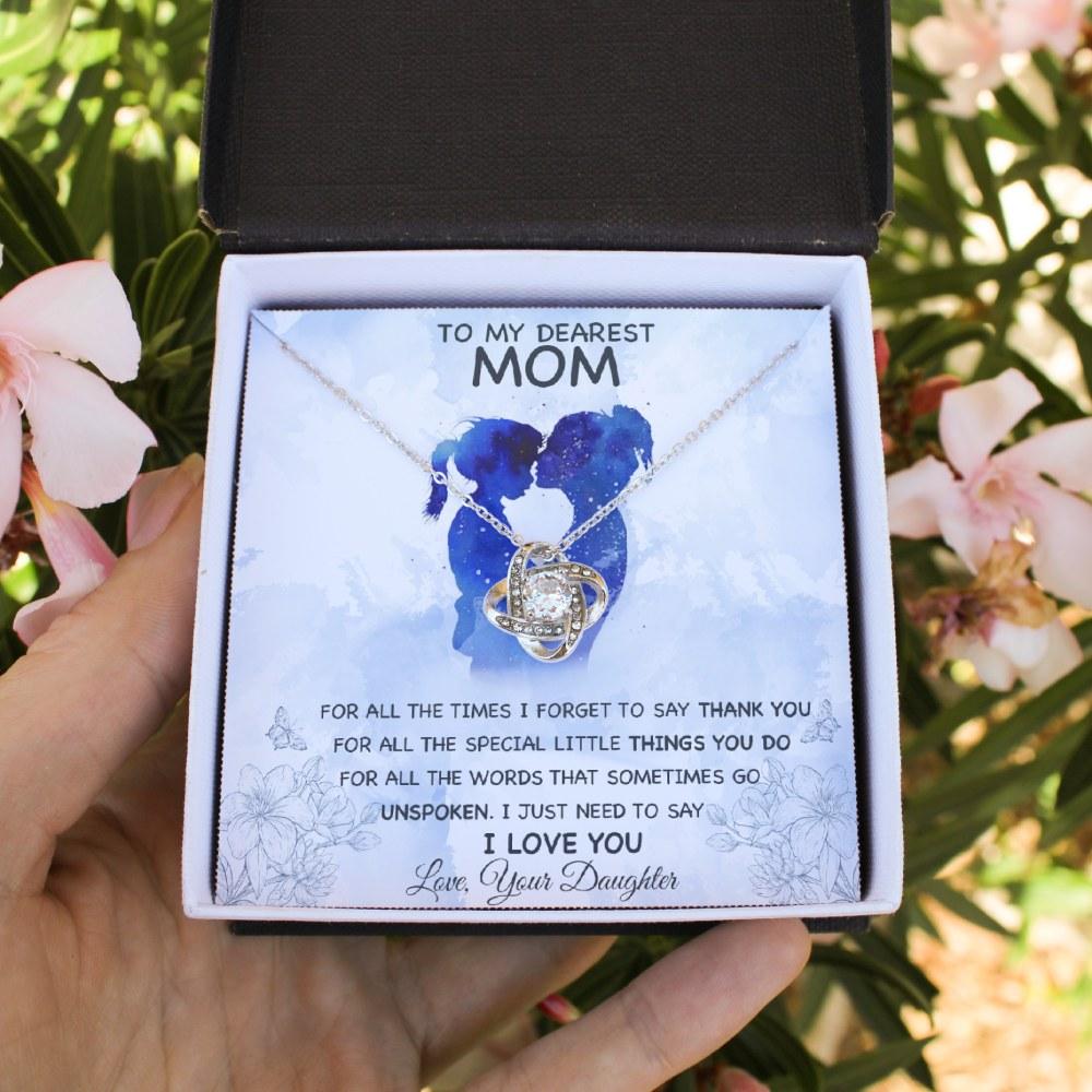 To My Dearest Mom - I Love You - Love Knot Necklace - Celeste Jewel