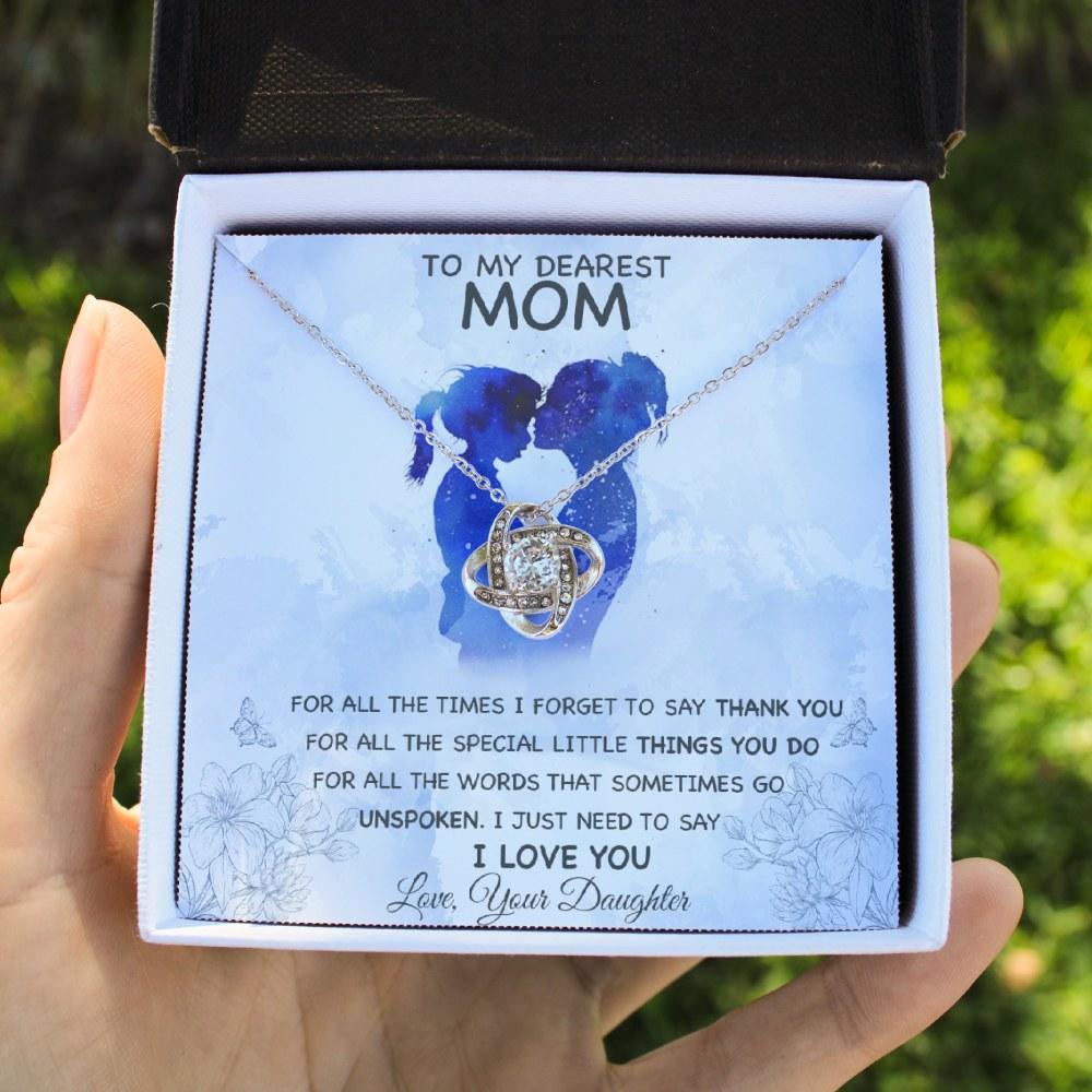 To My Dearest Mom - I Love You - Love Knot Necklace - Celeste Jewel