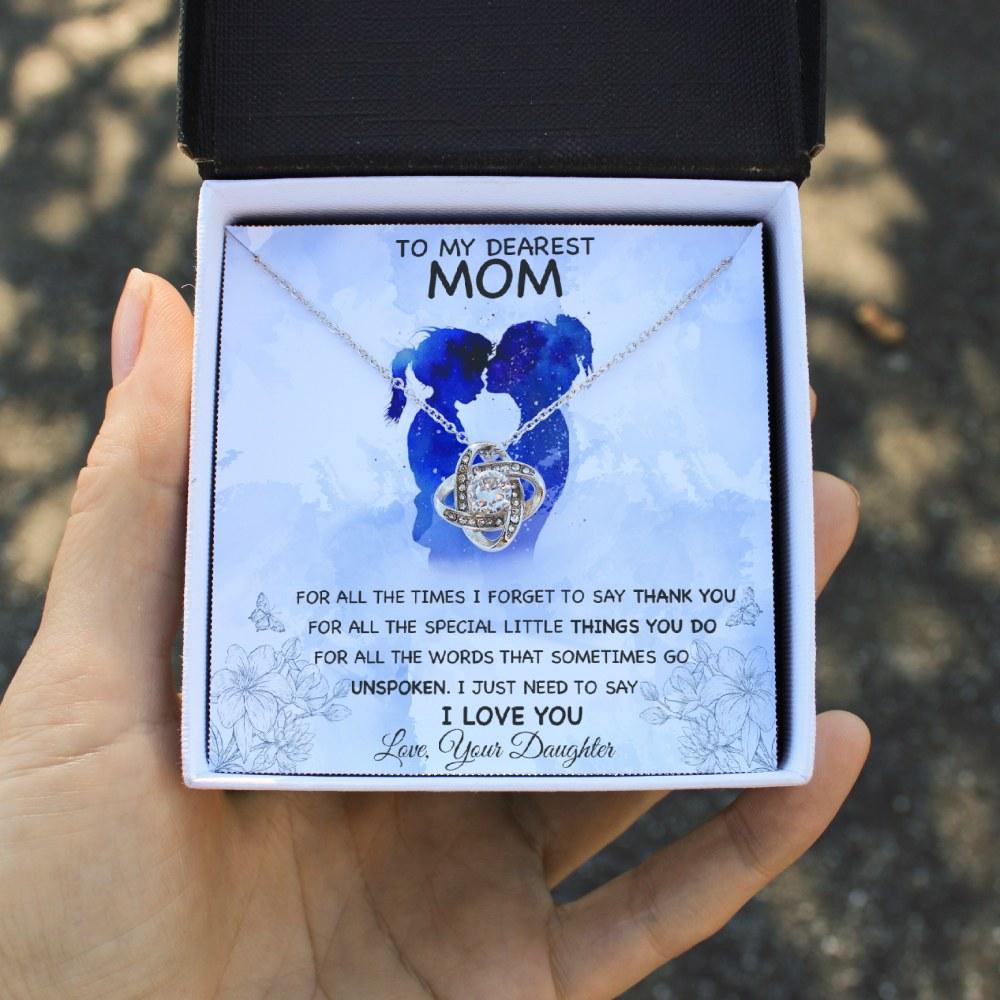 To My Dearest Mom - I Love You - Love Knot Necklace - Celeste Jewel