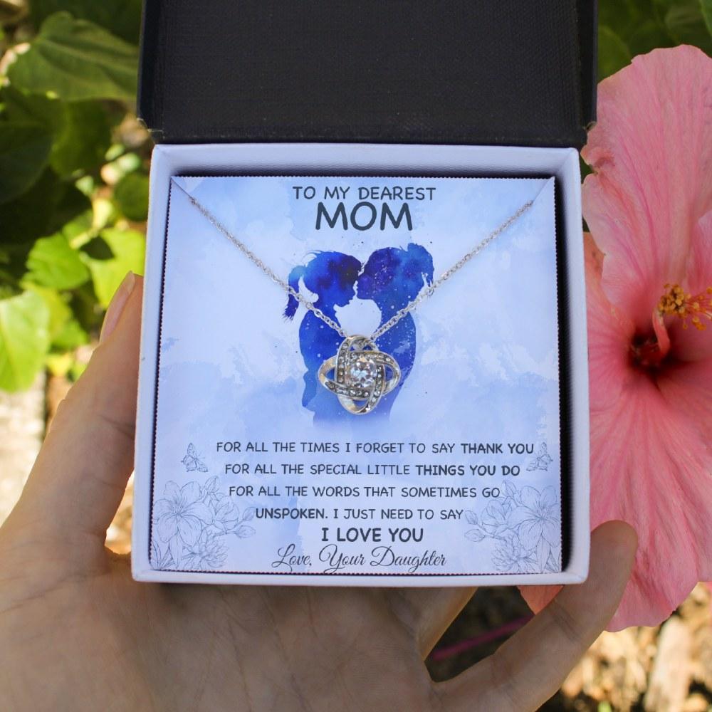 To My Dearest Mom - I Love You - Love Knot Necklace - Celeste Jewel