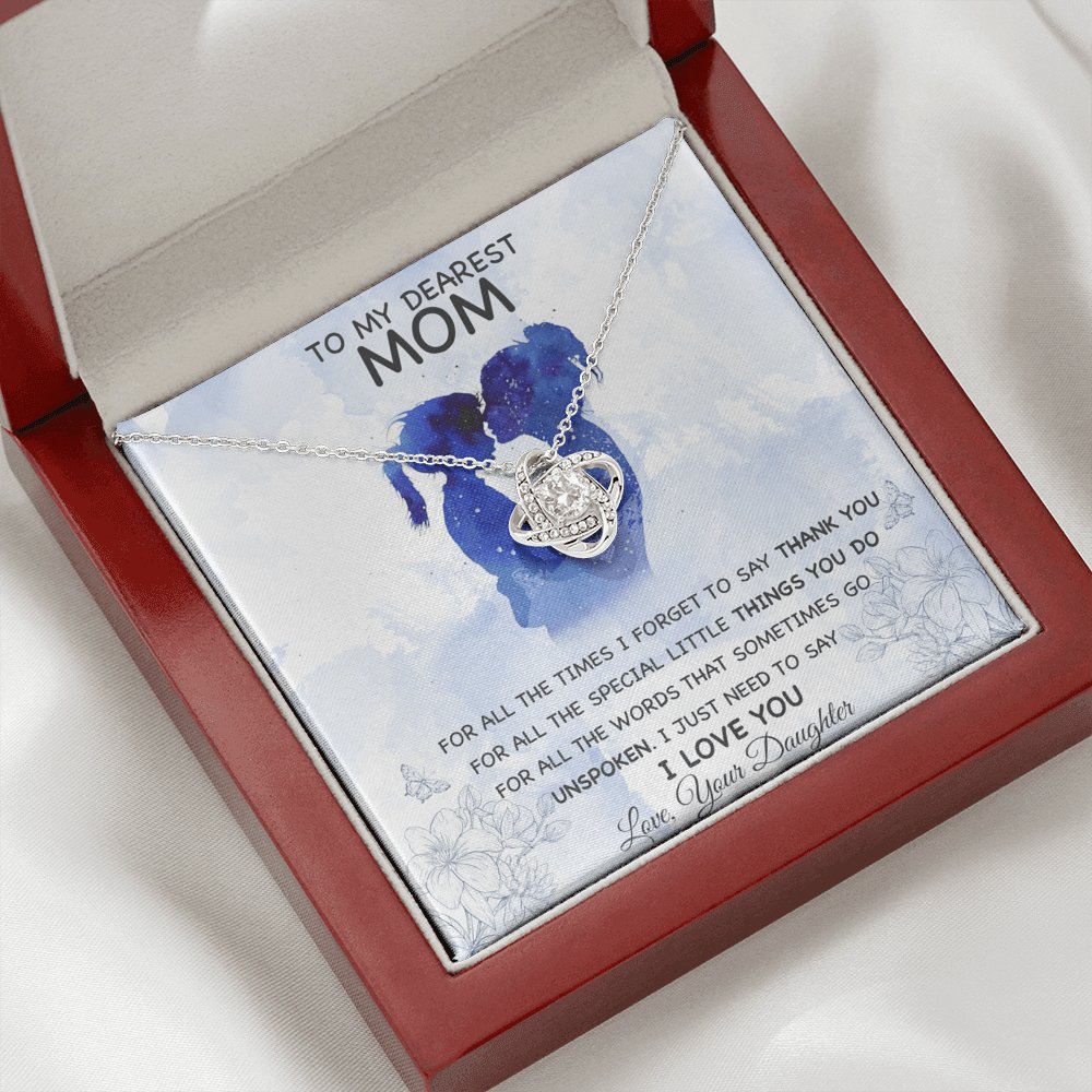 To My Dearest Mom - I Love You - Love Knot Necklace - Celeste Jewel