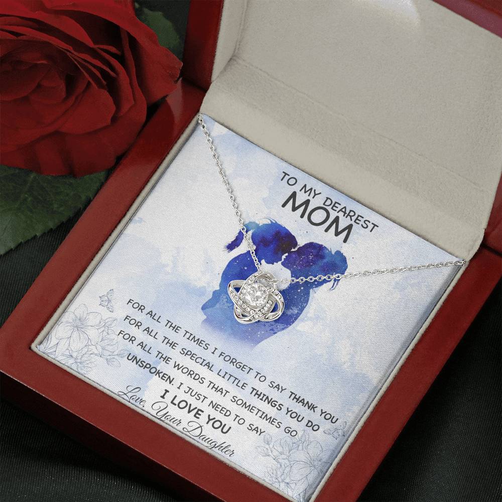 To My Dearest Mom - I Love You - Love Knot Necklace - Celeste Jewel