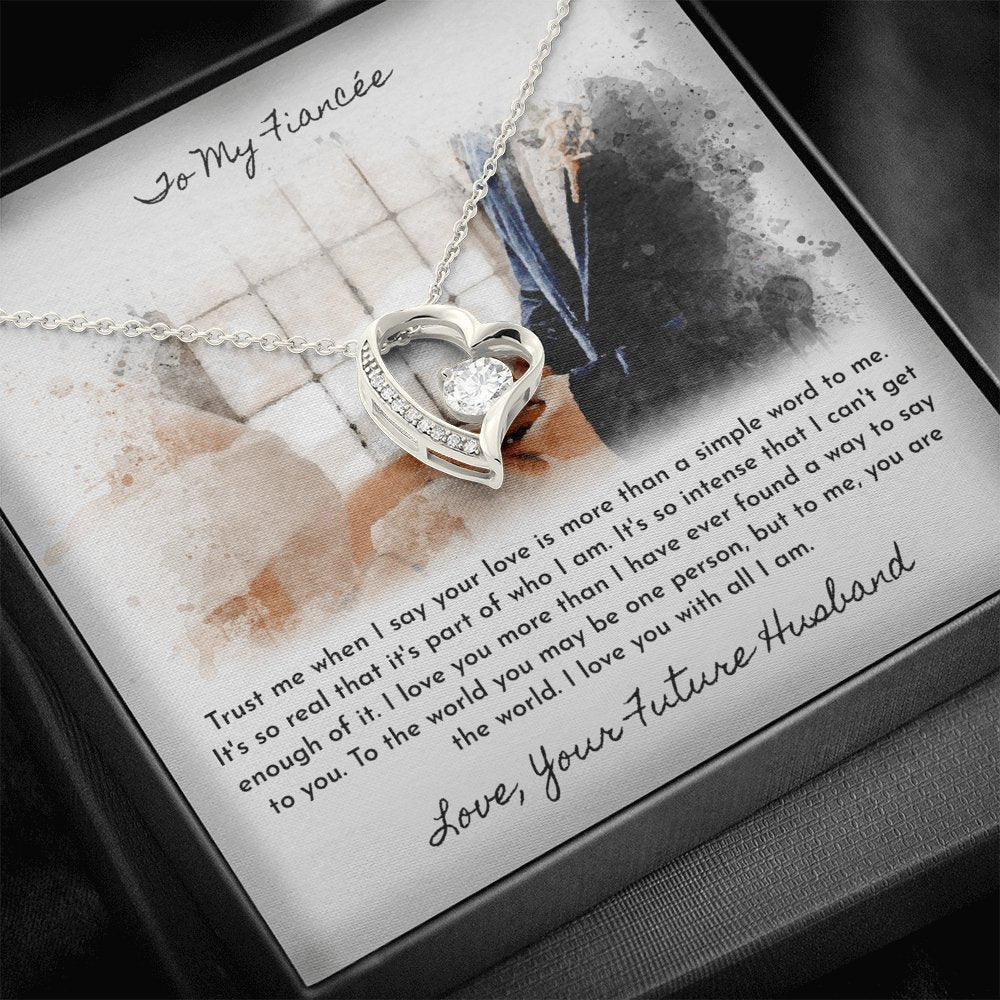 To My Fiancee - More Than A Simple Word - Eternal Love Necklace - Celeste Jewel