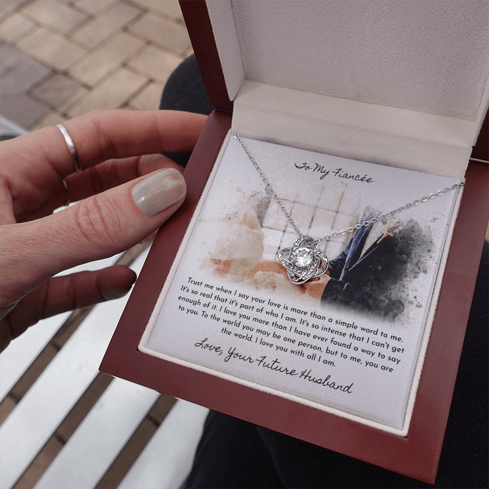 To My Fiancee - More Than A Simple Word - Love Knot Necklace - Celeste Jewel
