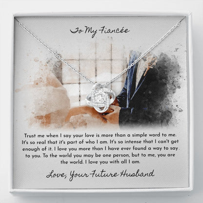 To My Fiancee - More Than A Simple Word - Love Knot Necklace - Celeste Jewel
