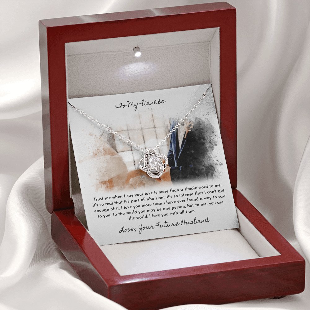 To My Fiancee - More Than A Simple Word - Love Knot Necklace - Celeste Jewel