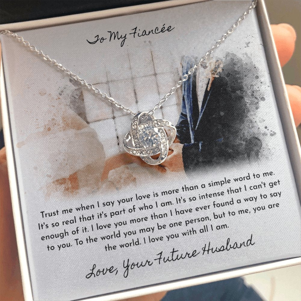 To My Fiancee - More Than A Simple Word - Love Knot Necklace - Celeste Jewel