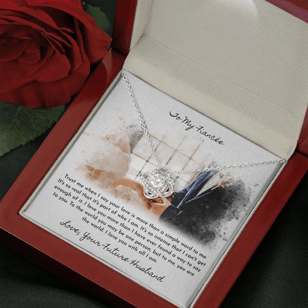 To My Fiancee - More Than A Simple Word - Love Knot Necklace - Celeste Jewel