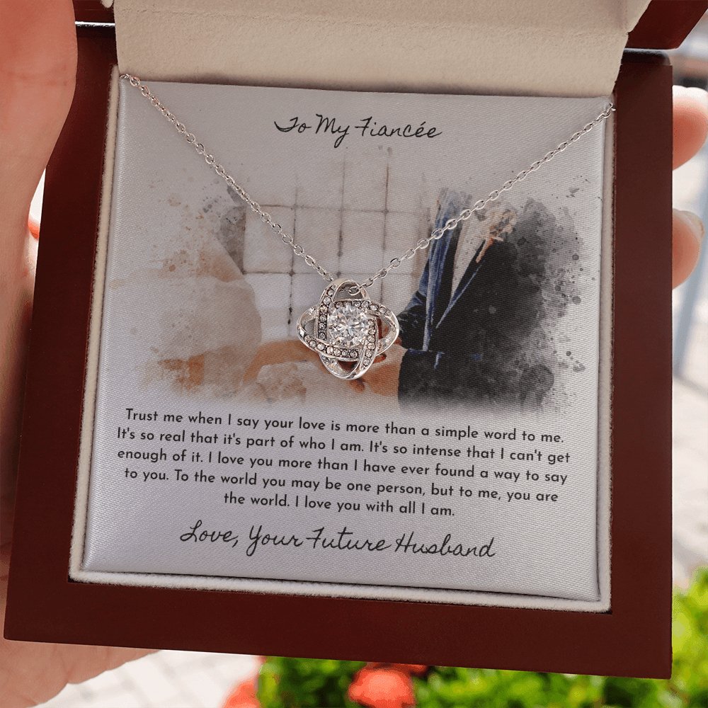 To My Fiancee - More Than A Simple Word - Love Knot Necklace - Celeste Jewel