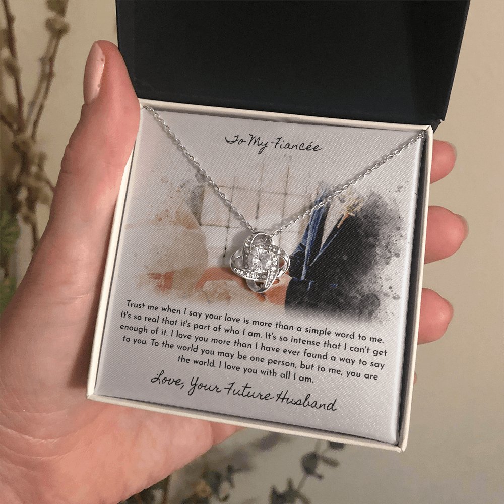 To My Fiancee - More Than A Simple Word - Love Knot Necklace - Celeste Jewel