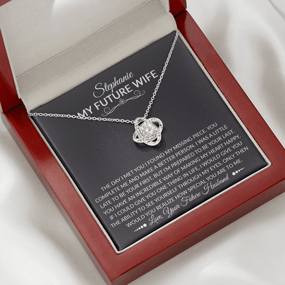To My Future Wife - The Day I Met You - Love Knot Necklace - Celeste Jewel