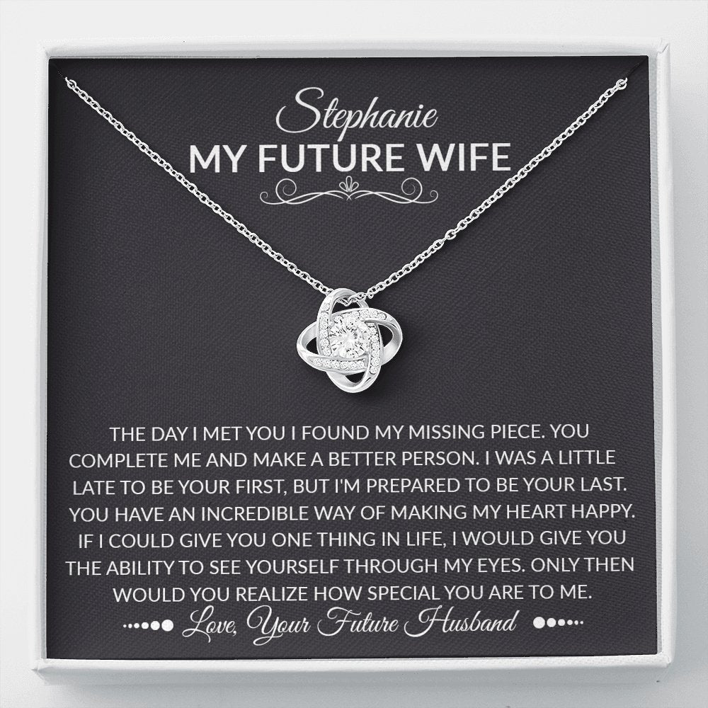 To My Future Wife - The Day I Met You - Love Knot Necklace - Celeste Jewel