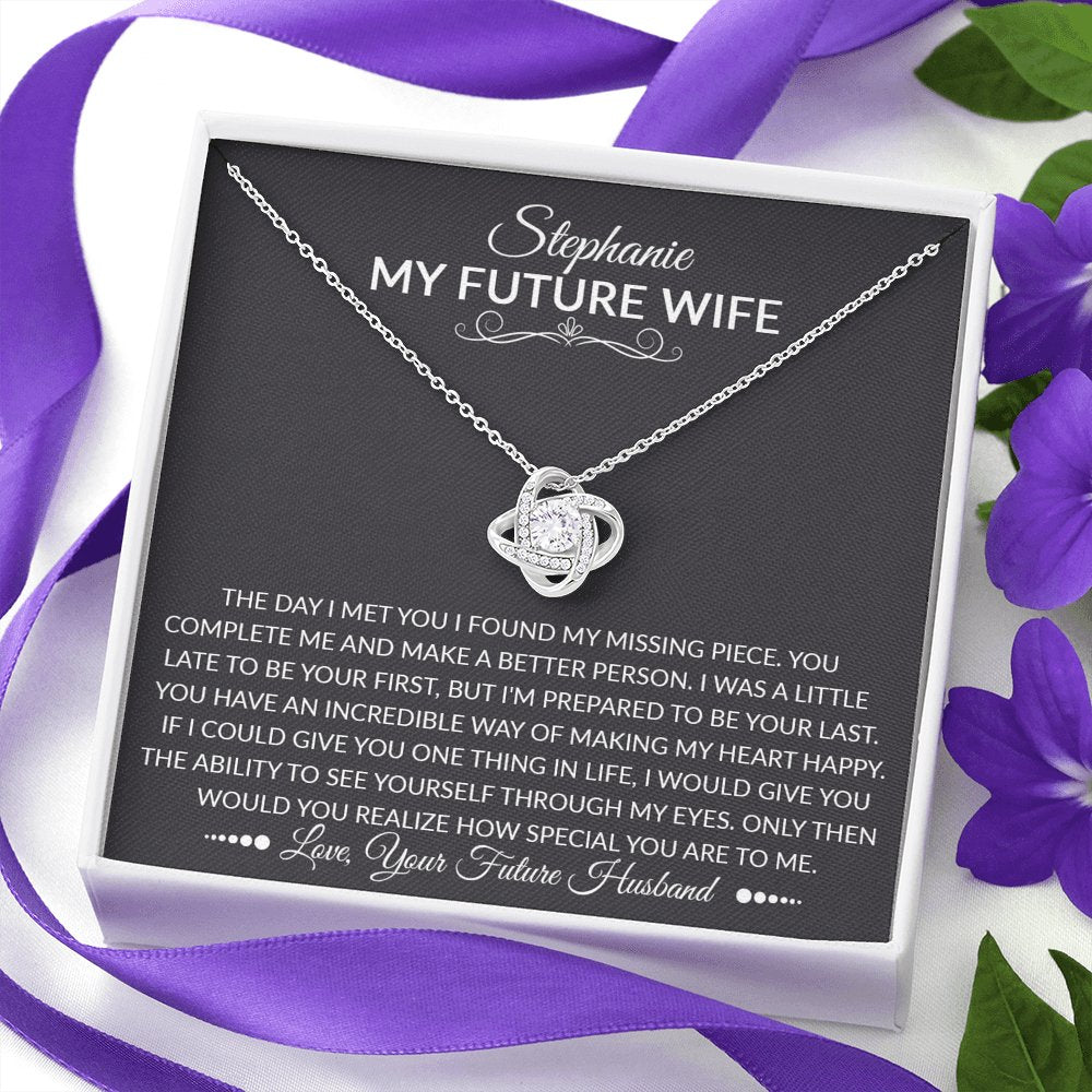 To My Future Wife - The Day I Met You - Love Knot Necklace - Celeste Jewel