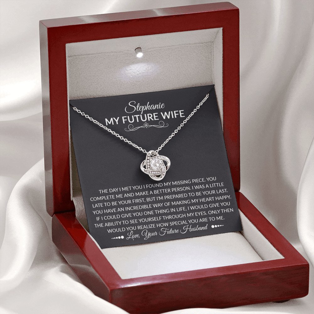 To My Future Wife - The Day I Met You - Love Knot Necklace - Celeste Jewel