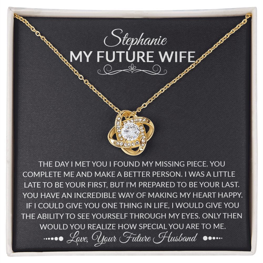 To My Future Wife - The Day I Met You - Love Knot Necklace - Celeste Jewel