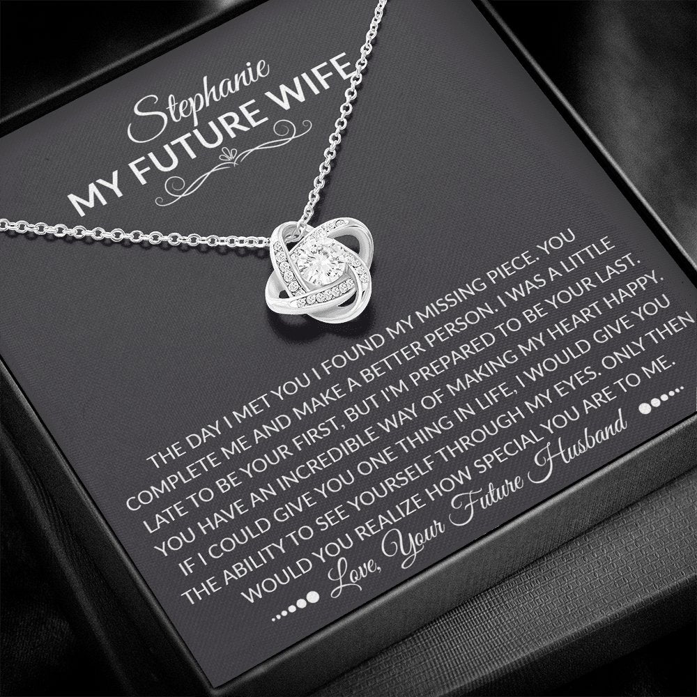 To My Future Wife - The Day I Met You - Love Knot Necklace - Celeste Jewel