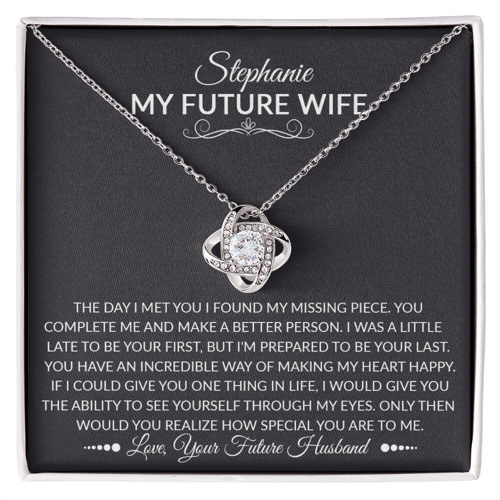 To My Future Wife - The Day I Met You - Love Knot Necklace - Celeste Jewel