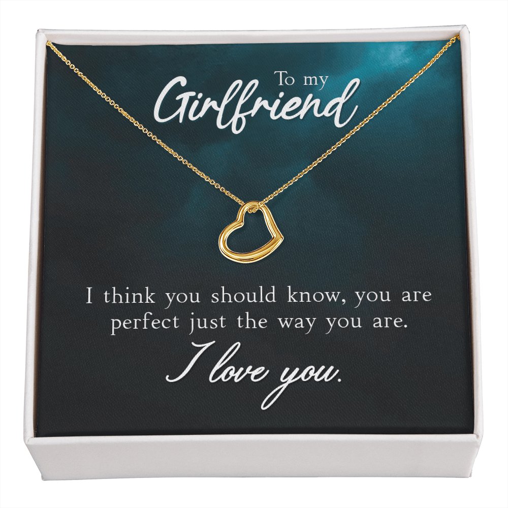 To My Girlfriend Gift - Just The Way You Are - Dainty Heart Necklace - Celeste Jewel