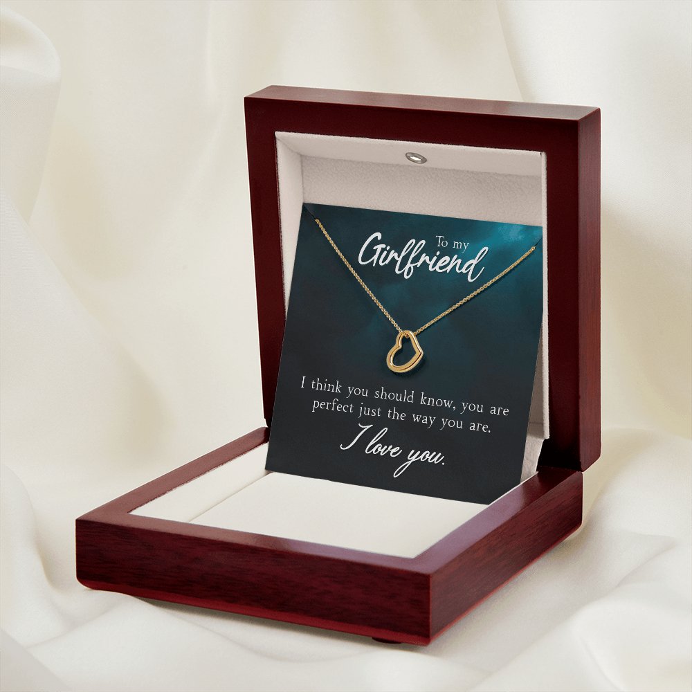 To My Girlfriend Gift - Just The Way You Are - Dainty Heart Necklace - Celeste Jewel