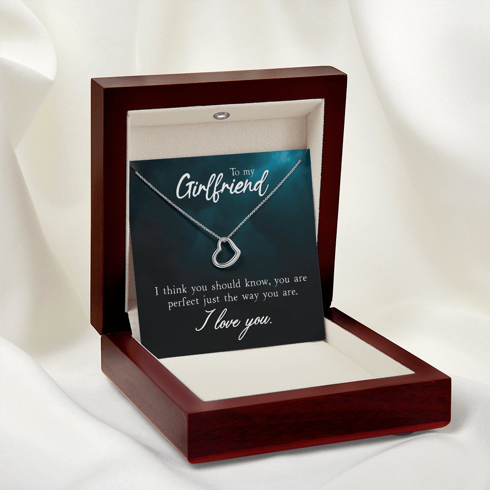 To My Girlfriend Gift - Just The Way You Are - Dainty Heart Necklace - Celeste Jewel