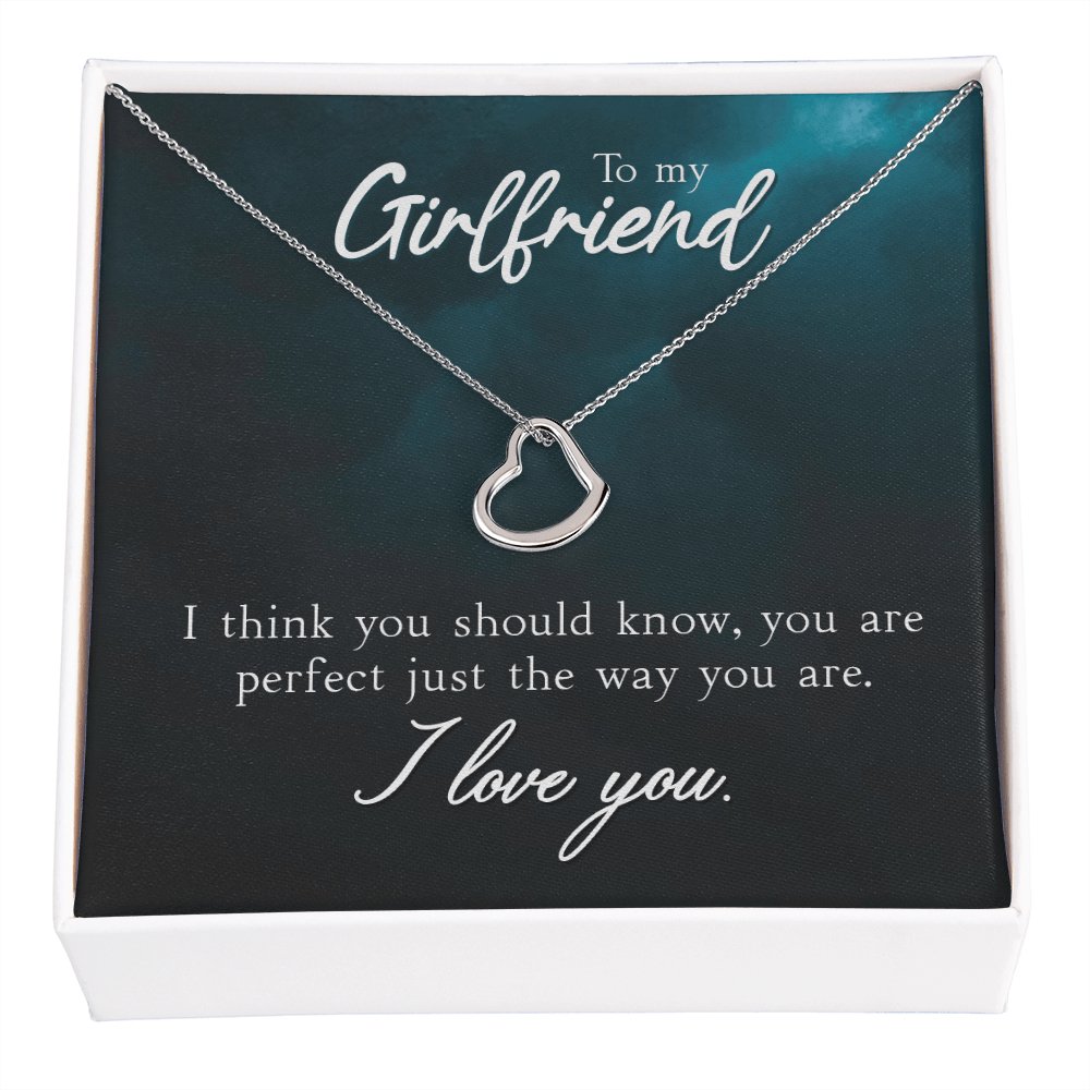 To My Girlfriend Gift - Just The Way You Are - Dainty Heart Necklace - Celeste Jewel
