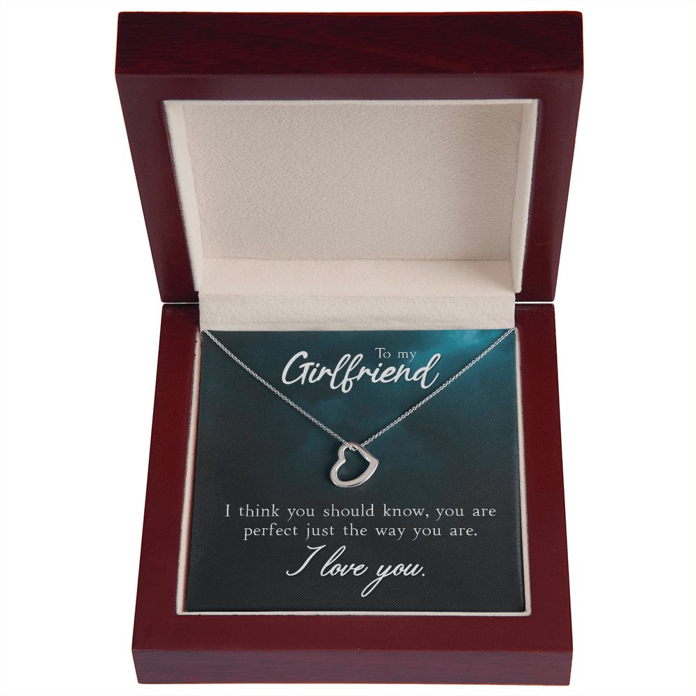 To My Girlfriend Gift - Just The Way You Are - Dainty Heart Necklace - Celeste Jewel