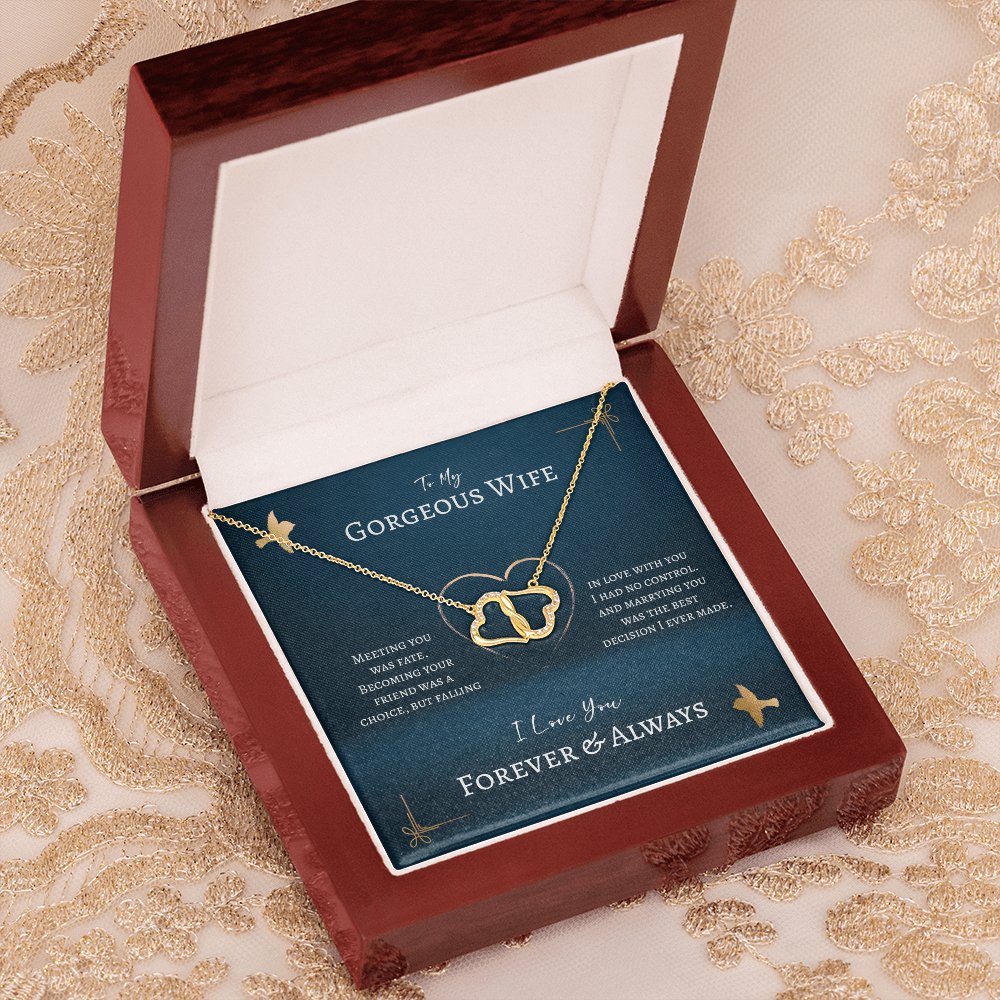 To My Gorgeous Wife - Meeting You Was Fate - Everlasting Love Necklace - Celeste Jewel