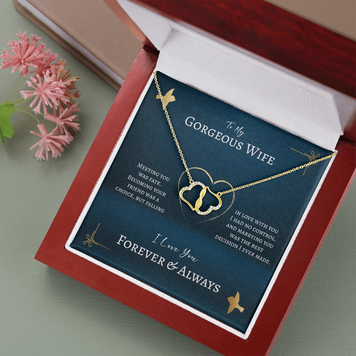 To My Gorgeous Wife - Meeting You Was Fate - Everlasting Love Necklace - Celeste Jewel