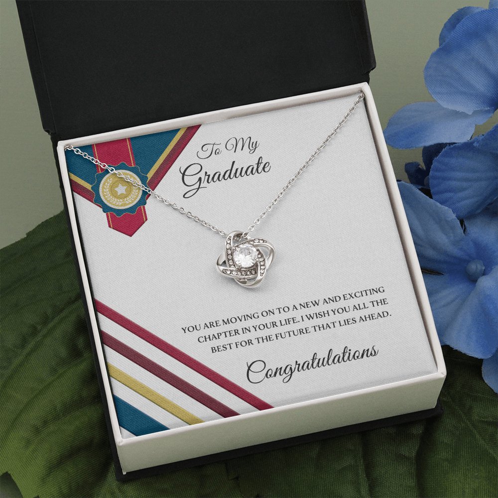 To My Graduate Gift - All The Best - Love Knot Necklace - Celeste Jewel