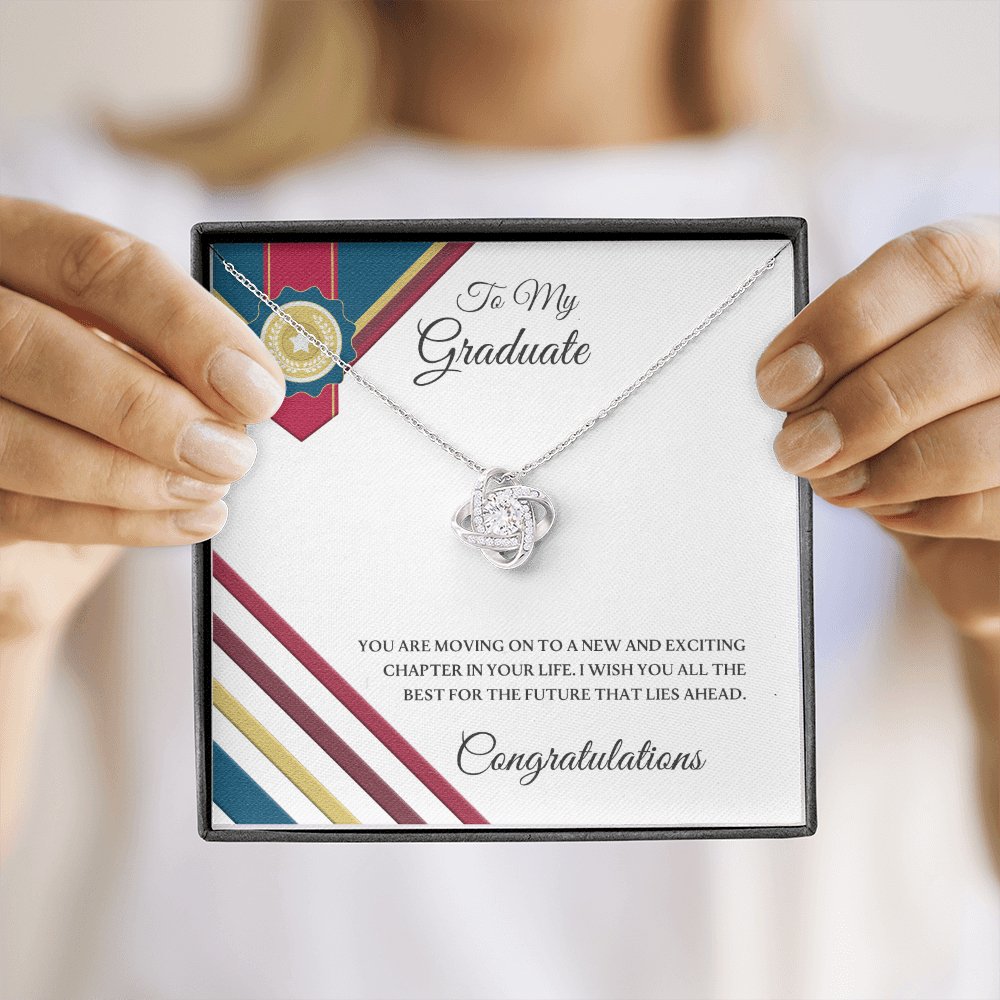 To My Graduate Gift - All The Best - Love Knot Necklace - Celeste Jewel