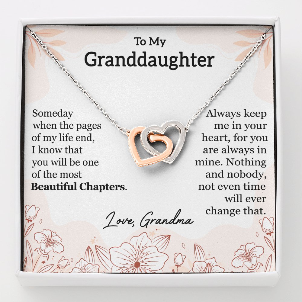 To My Granddaughter - Beautiful Chapter - Interlocking Hearts Necklace - Celeste Jewel