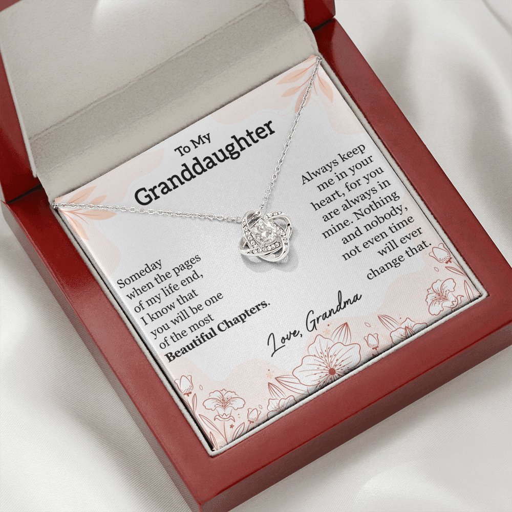 To My Granddaughter - Beautiful Chapter - Love Knot Necklace - Celeste Jewel