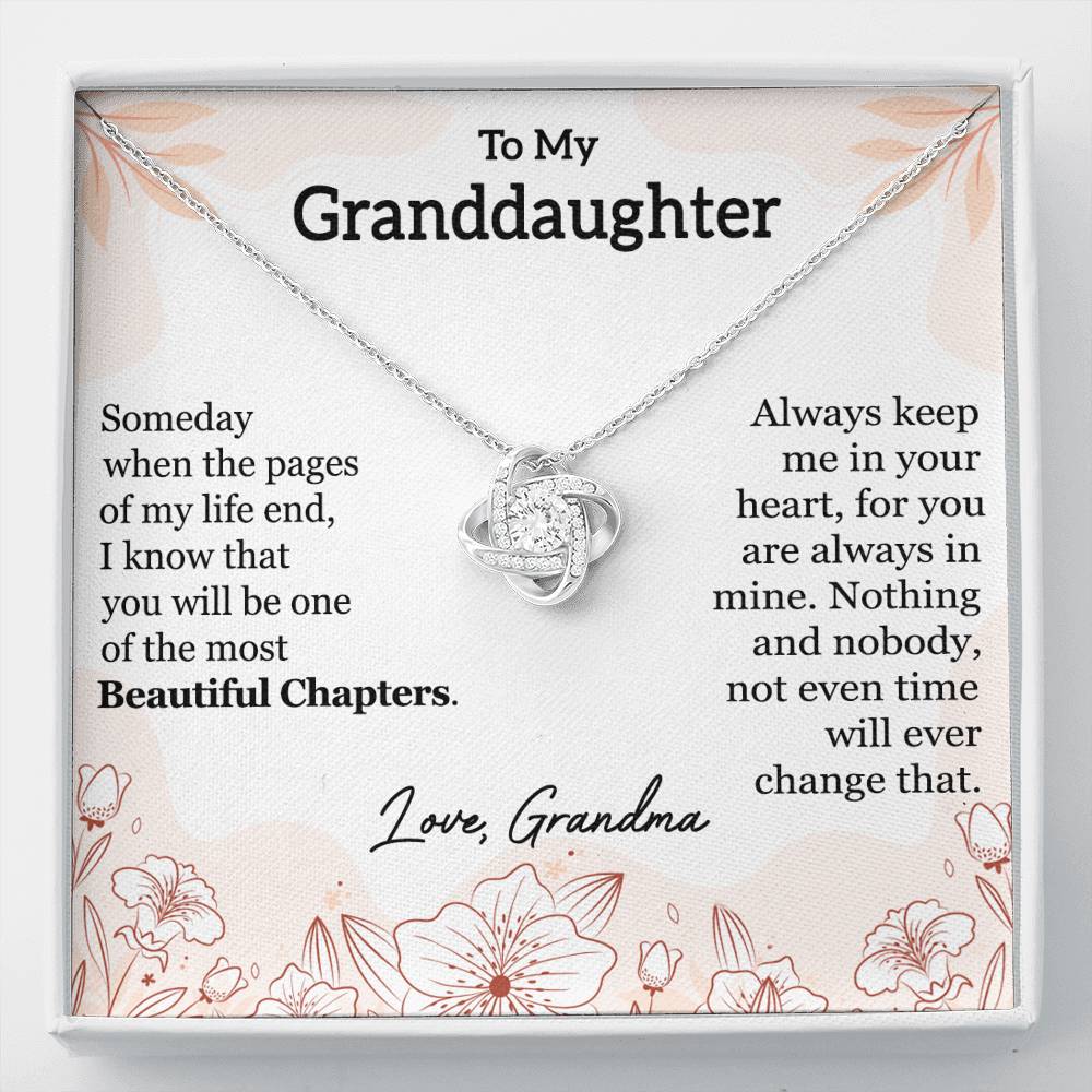 To My Granddaughter - Beautiful Chapter - Love Knot Necklace - Celeste Jewel