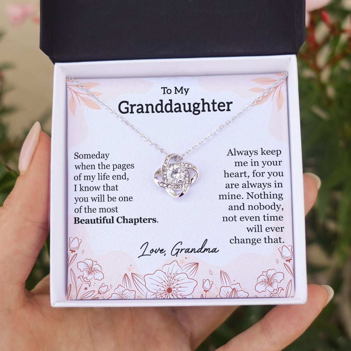 To My Granddaughter - Beautiful Chapter - Love Knot Necklace - Celeste Jewel