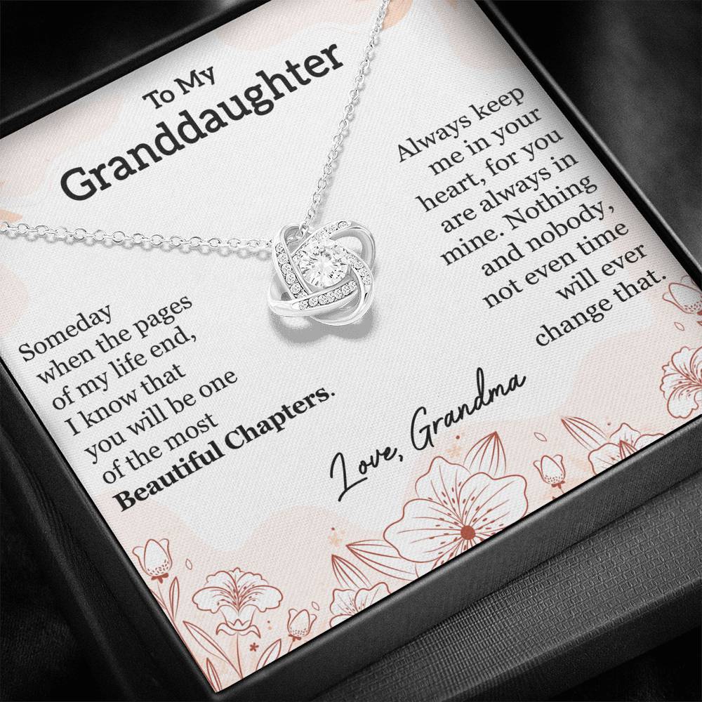 To My Granddaughter - Beautiful Chapter - Love Knot Necklace - Celeste Jewel