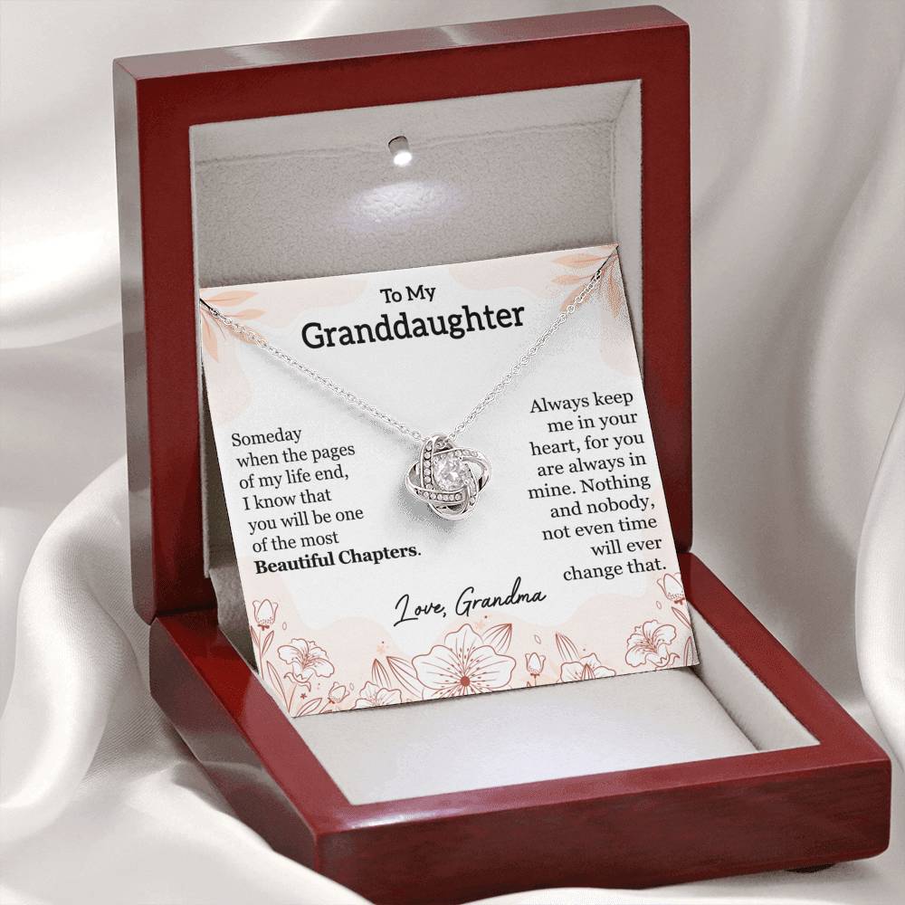 To My Granddaughter - Beautiful Chapter - Love Knot Necklace - Celeste Jewel