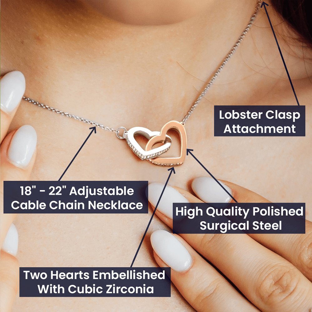 To My Granddaughter - Never Forget - Interlocking Hearts Necklace - Celeste Jewel