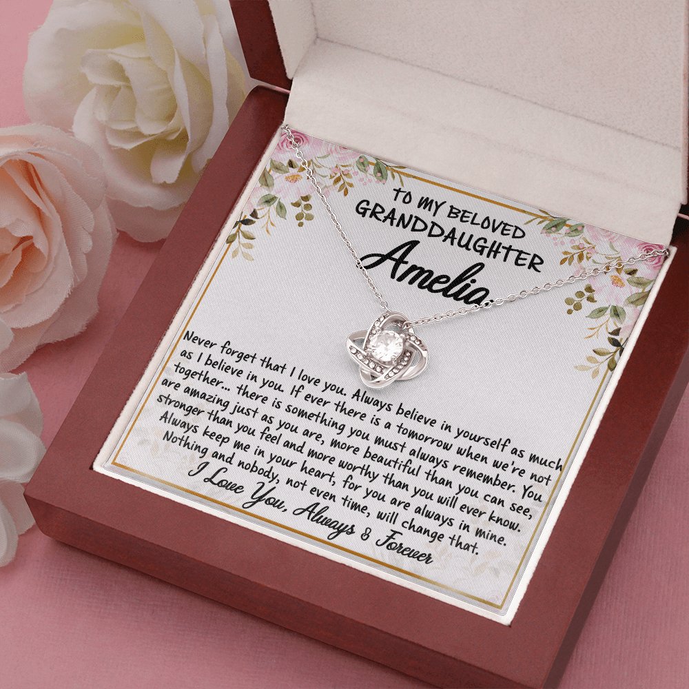 To My Granddaughter - Never Forget - Love Knot Necklace - Celeste Jewel