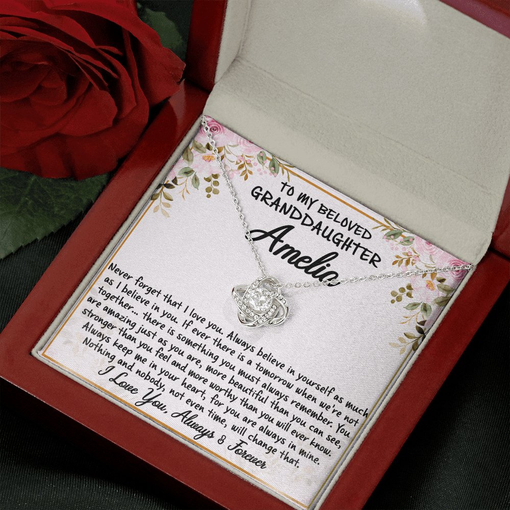 To My Granddaughter - Never Forget - Love Knot Necklace - Celeste Jewel